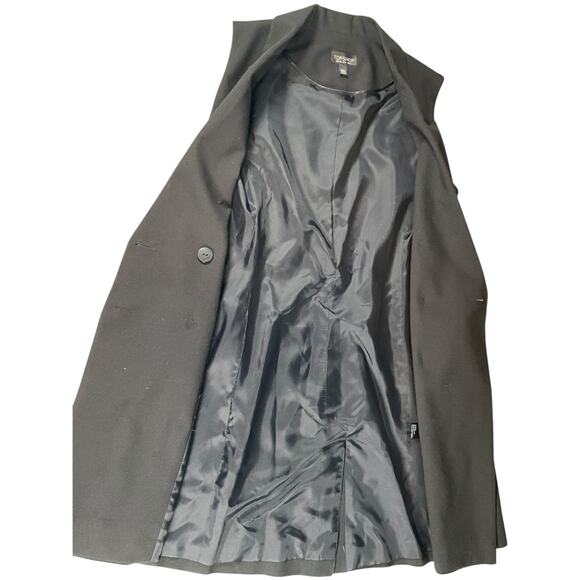 Topshop SZ 4 Black Sleeveless Blazer Dress Gold Button Double Lined Faux Pockets - Picture 6 of 10